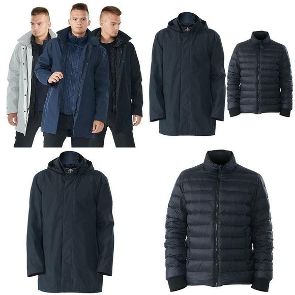 NWT! GYMAX MEN'S 3 IN 1 ALL TERRAIN PARKA NAVY  X-LARGE - Picture 10 of 10